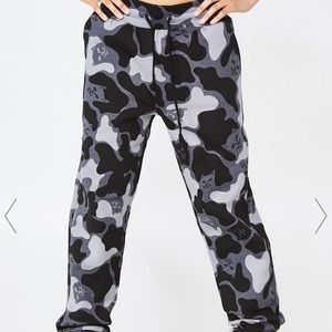 Ripndip camo pattern grey and black sweatpants